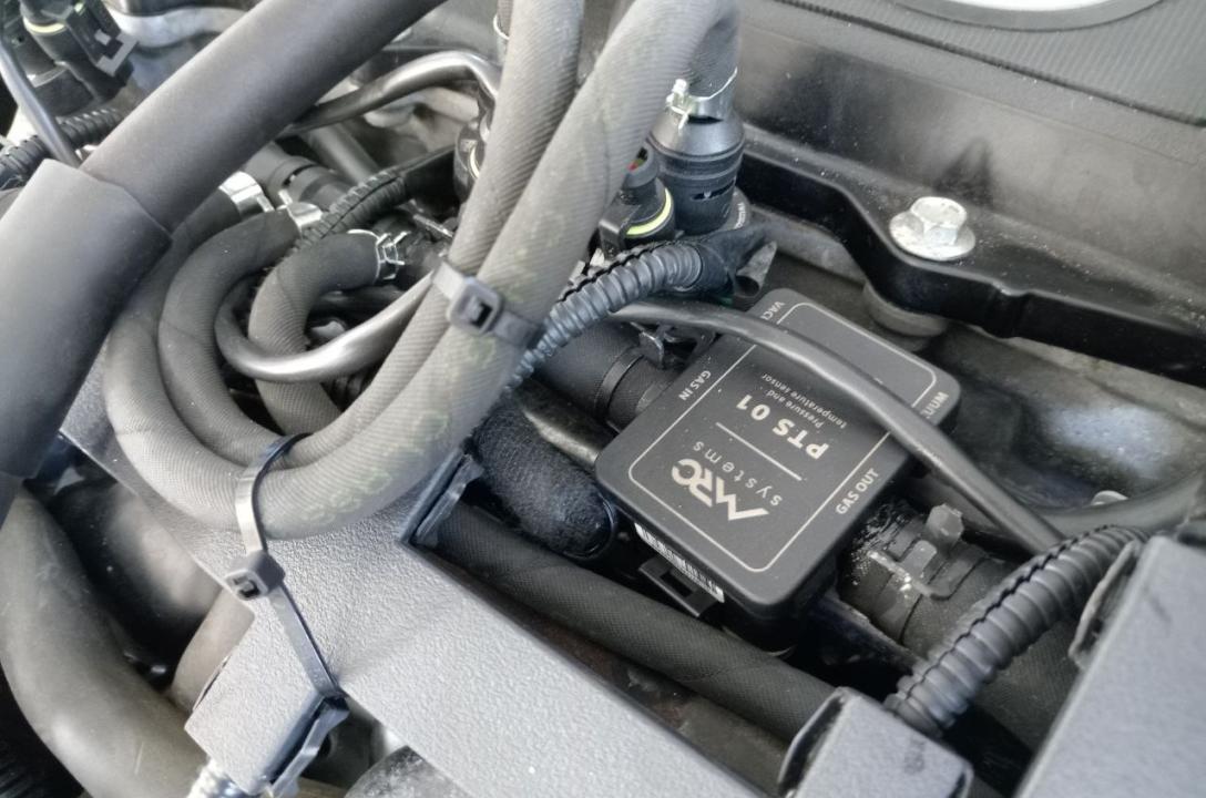 W tym systemie LPG zainstalowano również wysokoprecyzyjny czujnik ciśnienia i temperatury, tzw. MAP-sensor – MRC PTS-01, który mierzy temperaturę i ciśnienie bezpośrednio w strumieniu gazu.